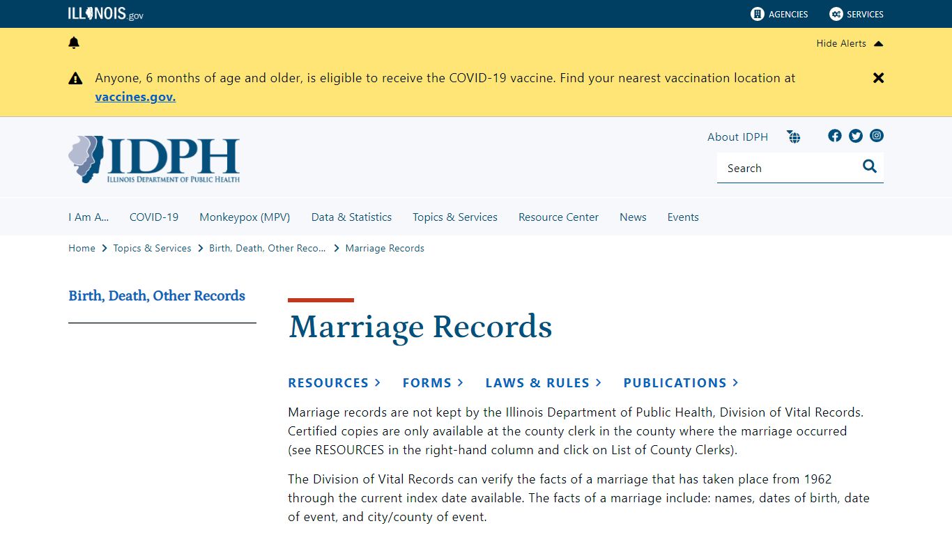 Marriage Records - Illinois